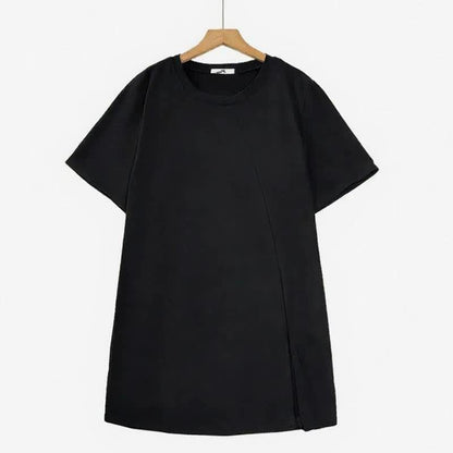 Chemisiers décontractés à fente latérale asymétrique - Noir - 6XL - image 1