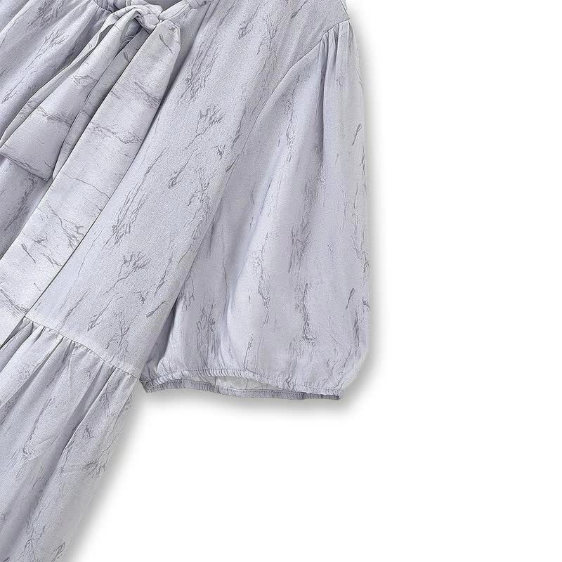 Robe maxi romantique à col nœud - image 1