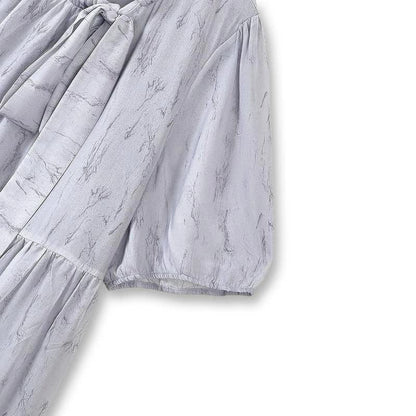 Robe maxi romantique à col nœud - image 1
