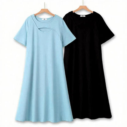 Robe midi décontractée à encolure en V - image 0