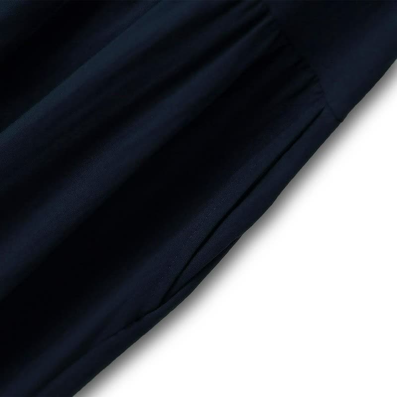 Robe midi plissée à col V - image 3