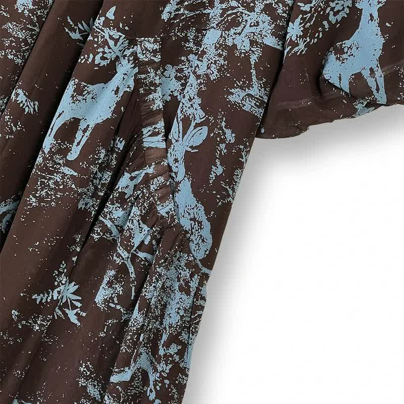 Robe longue fluide imprimée bohème - image 2