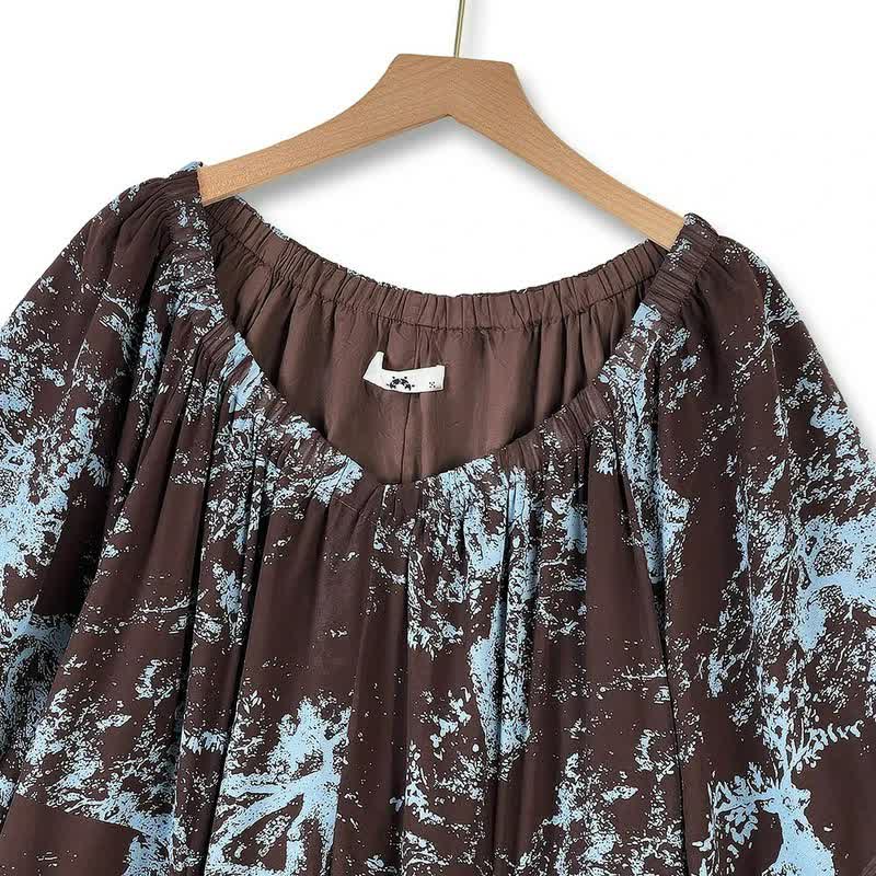 Robe longue fluide imprimée bohème - image 4
