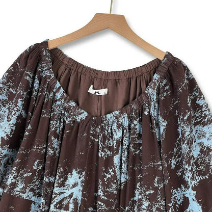 Robe longue fluide imprimée bohème - image 4