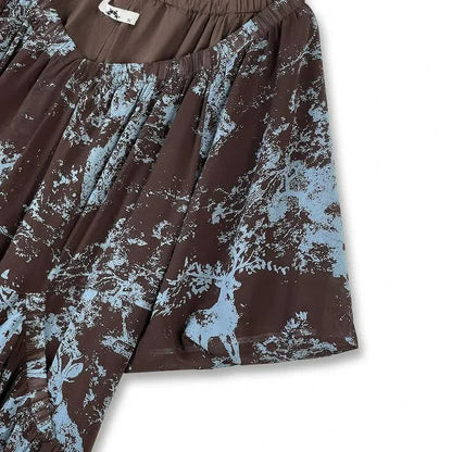 Robe longue fluide imprimée bohème - image 3
