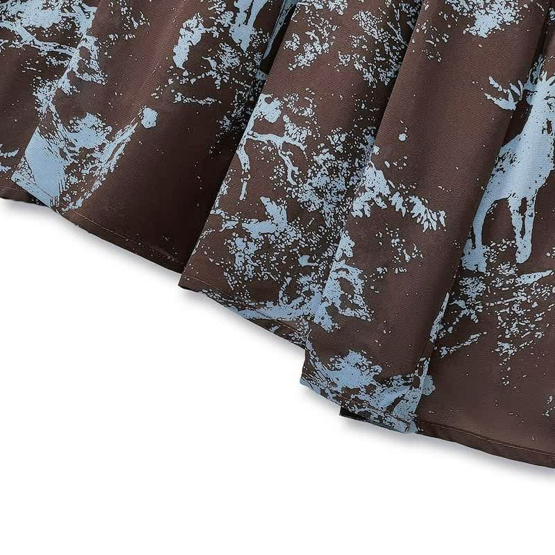 Robe longue fluide imprimée bohème - image 1