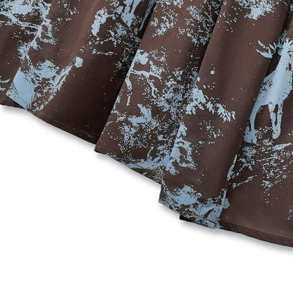 Robe longue fluide imprimée bohème - image 1