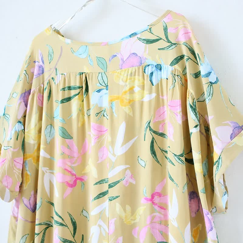 Robe longue en viscose à fleurs pastel - image 5