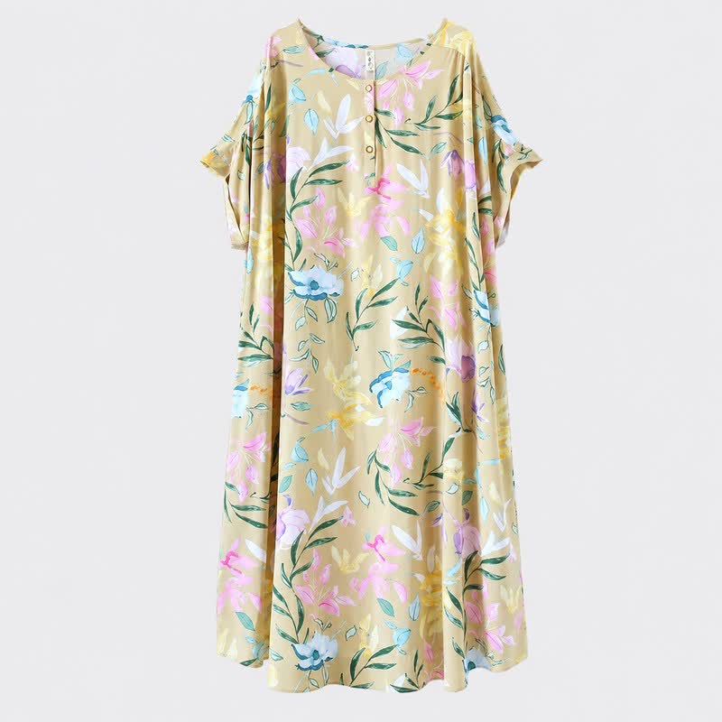Robe longue en viscose à fleurs pastel - image 6