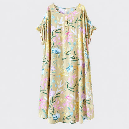 Robe longue en viscose à fleurs pastel - image 6