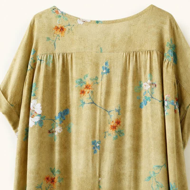 Robe midi vintage à fleurs boutonnée sur le devant - image 7