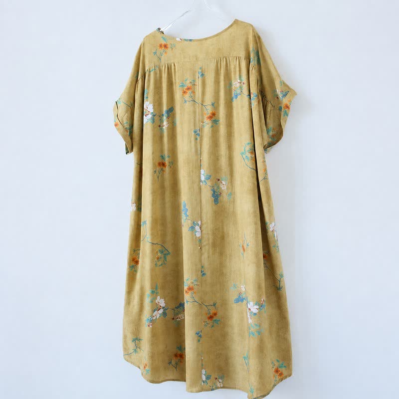 Robe midi vintage à fleurs boutonnée sur le devant - image 8