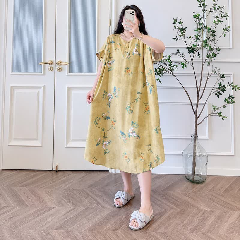 Robe midi vintage à fleurs boutonnée sur le devant - image 4