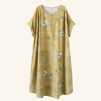 Robe midi vintage à fleurs boutonnée sur le devant - image 9
