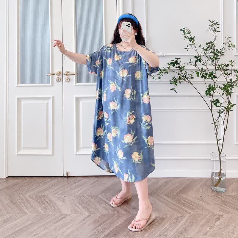 Robe midi décontractée à fleurs - image 1