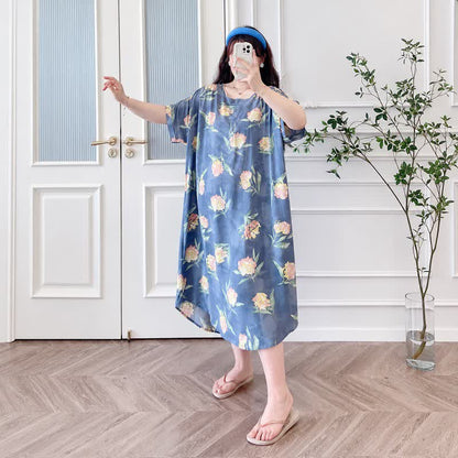 Robe midi décontractée à fleurs - image 1