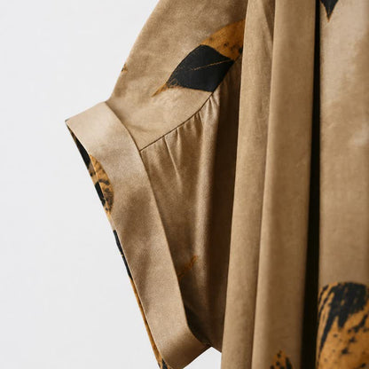 Robe midi décontractée à imprimé feuilles - image 3