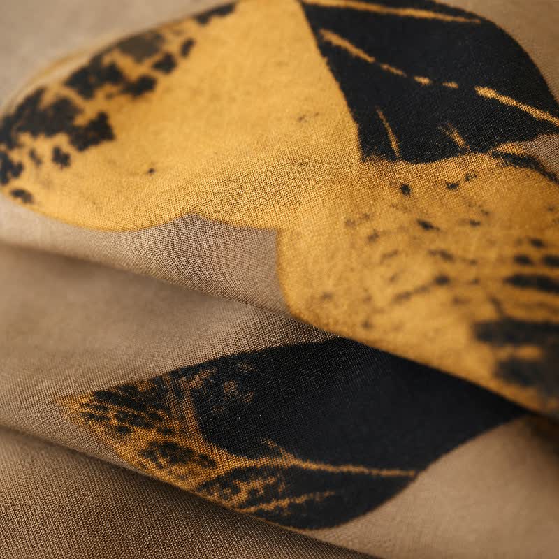 Robe midi décontractée à imprimé feuilles - image 5