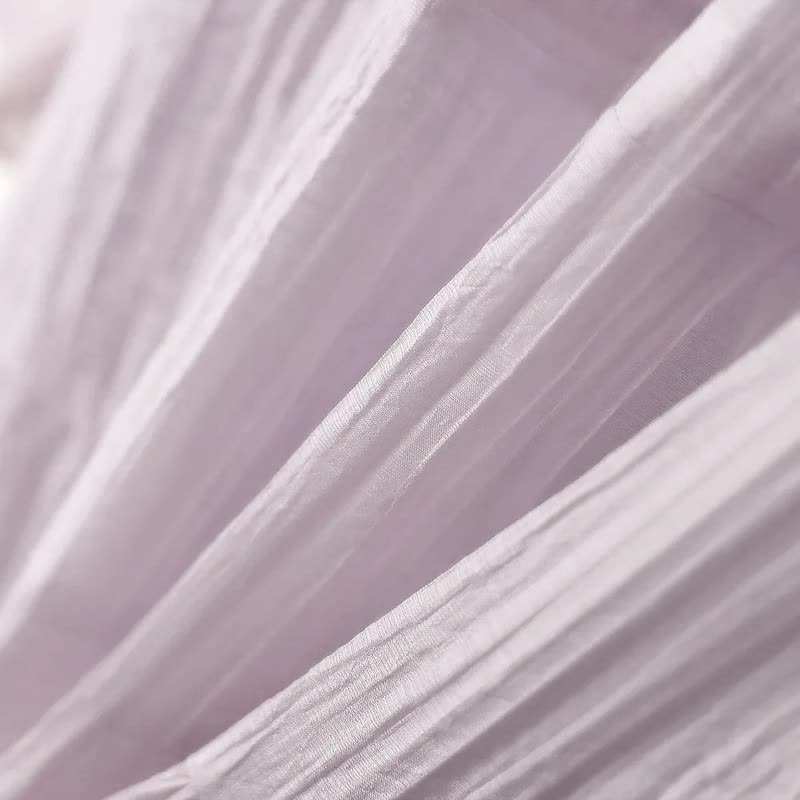 Robe midi froissée à volants et pompons - image 4