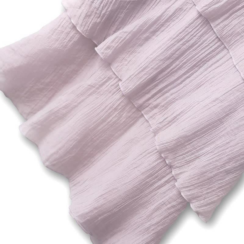Robe midi froissée à volants et pompons - image 3