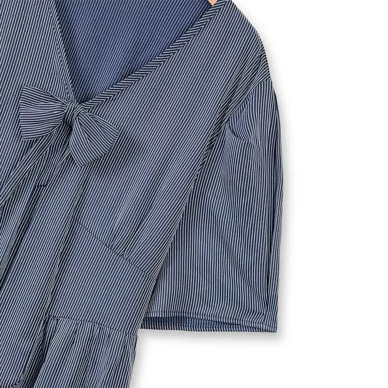 Robe midi décontractée à nœud papillon - image 4