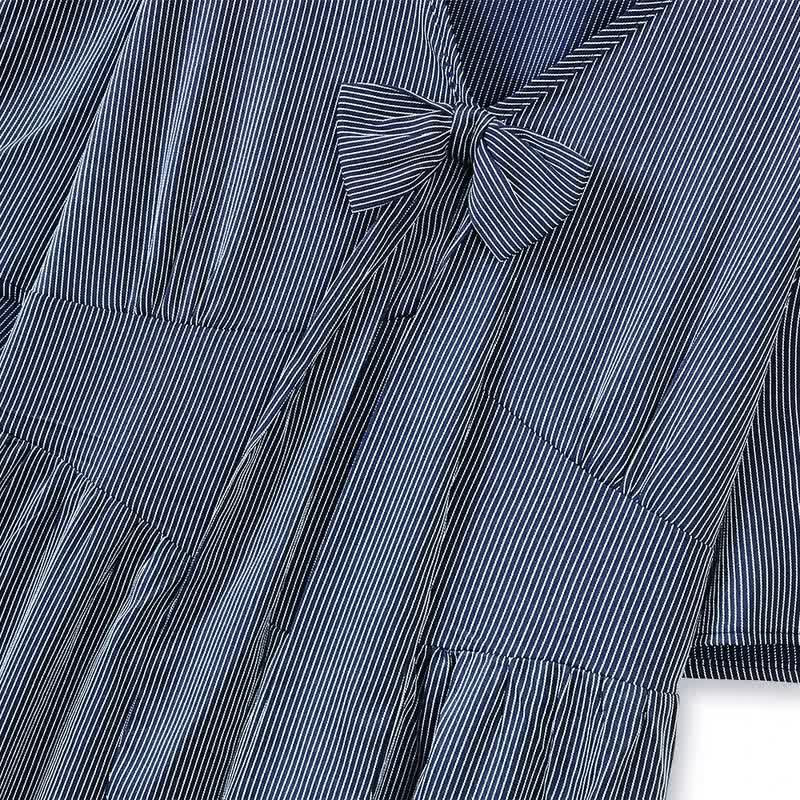Robe midi décontractée à nœud papillon - image 1