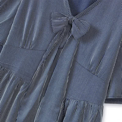 Robe midi décontractée à nœud papillon - image 1