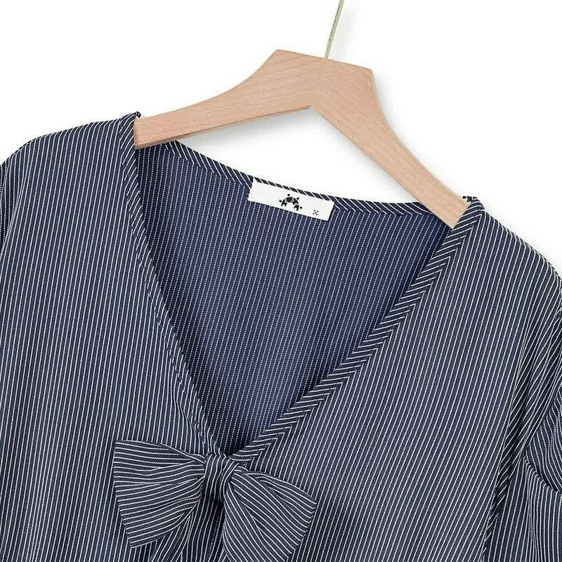 Robe midi décontractée à nœud papillon - image 3