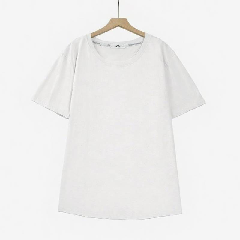 T-shirt essentiel à col rond en coton stretch - Blanc - 6XL - image 2