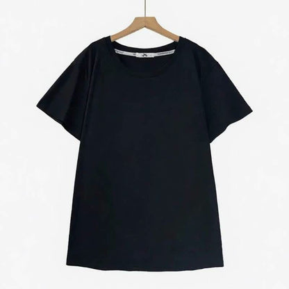T-shirt essentiel à col rond en coton stretch - Noir - 6XL - image 1