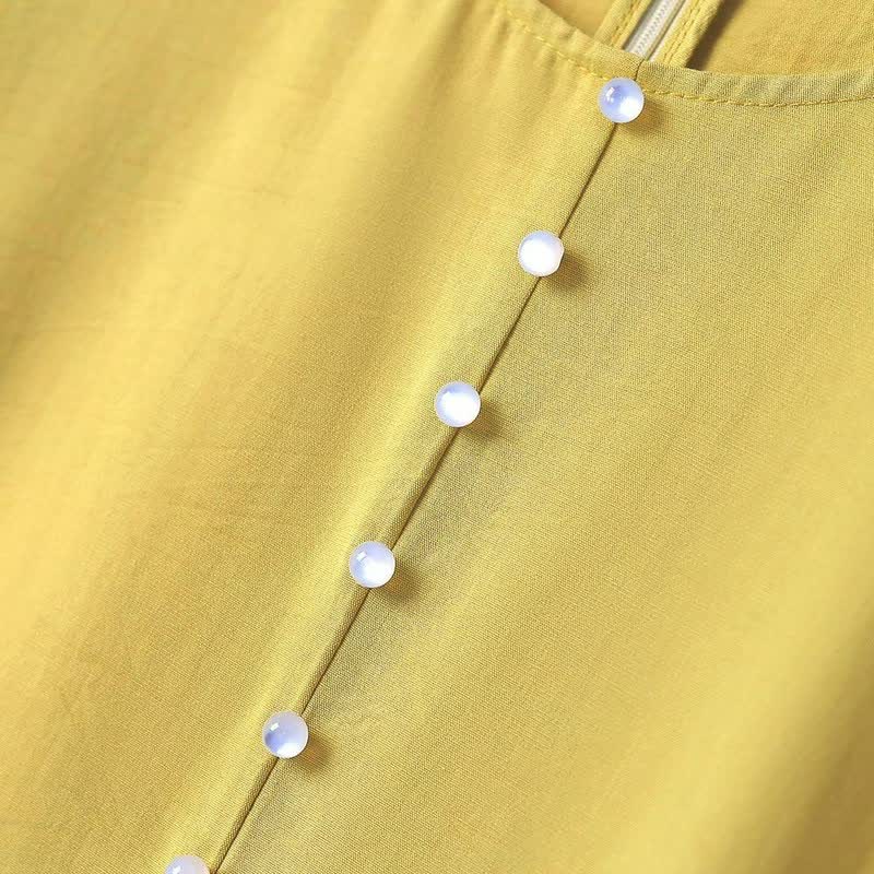 Robe midi décontractée à boutons nacrés - image 3