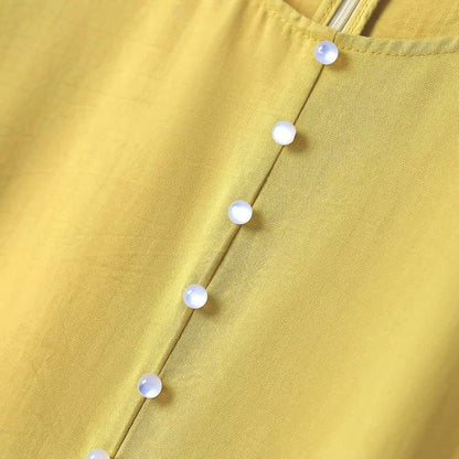 Robe midi décontractée à boutons nacrés - image 3