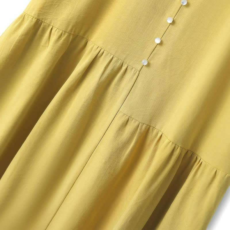 Robe midi décontractée à boutons nacrés - image 2