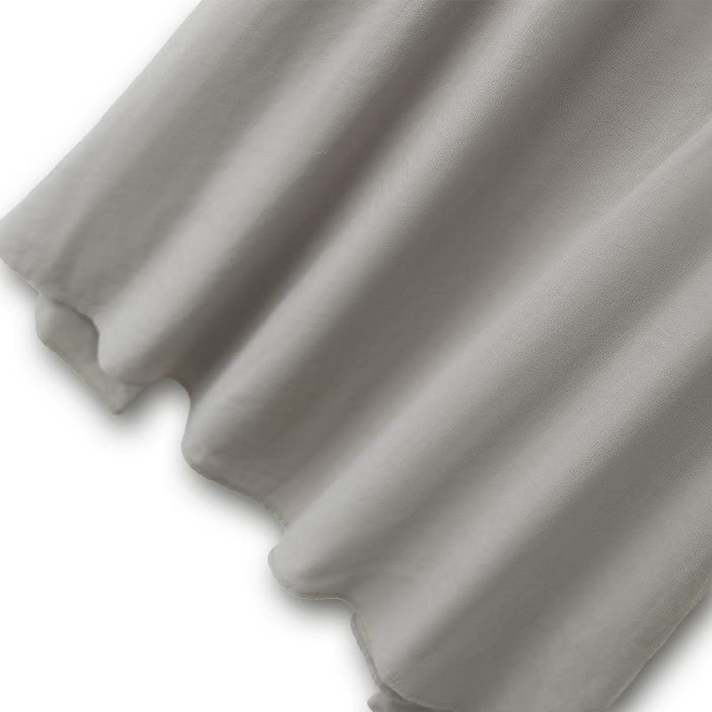 Robe midi fluide à col en V et boutons - image 3