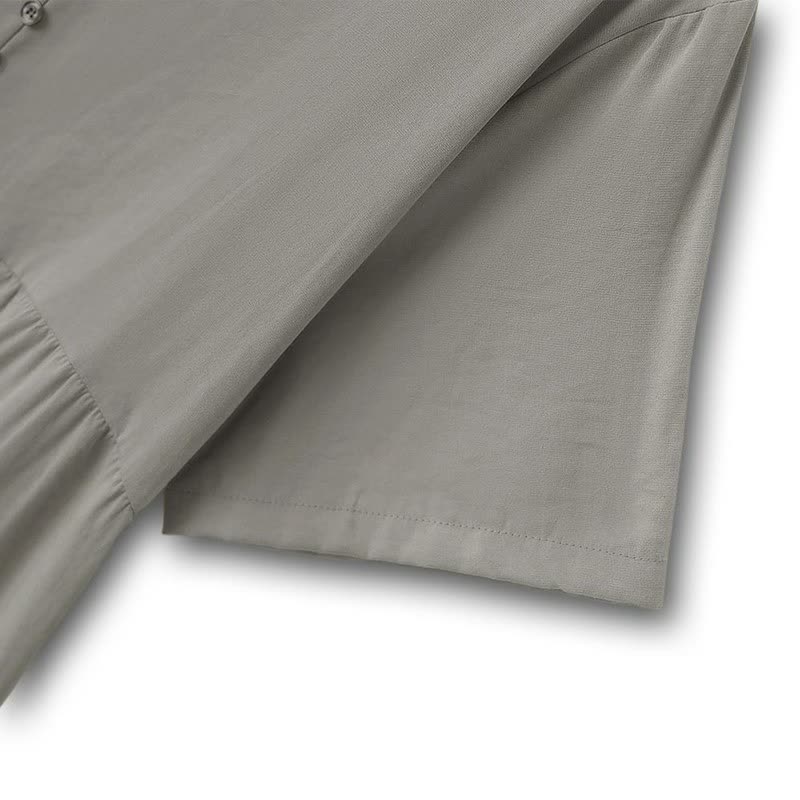 Robe midi fluide à col en V et boutons - image 4
