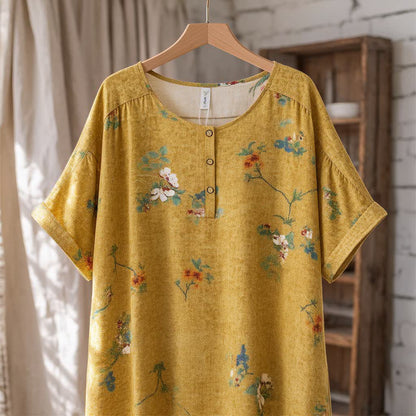 Robe midi vintage à fleurs boutonnée sur le devant - image 3