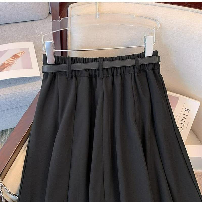 Jupe midi plissée élégante avec ceinture - image 3