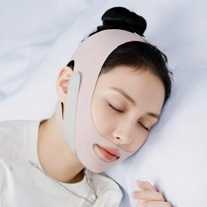 Bande de soutien faciale souple et ajustable en forme de V - image 1