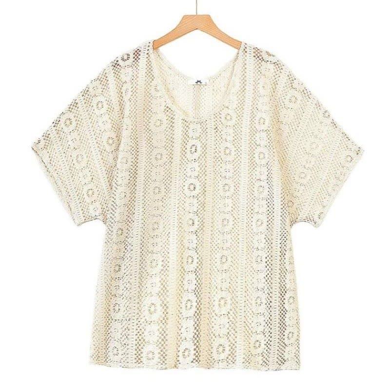 Ensemble trois pièces débardeur en dentelle et jupe midi - Blouse - 6XL - image 3