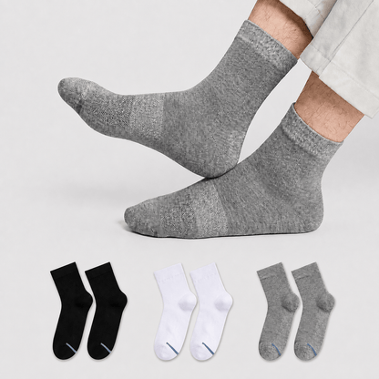Chaussettes montantes respirantes de couleur unie (3 paires) - Multicolore - UE45-50 (US11-15) - image 0