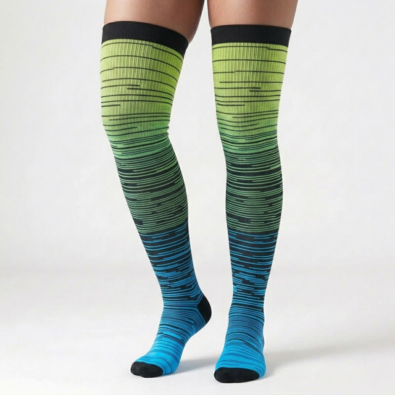 Chaussettes de compression hautes dégradées (3 paires) - image 1