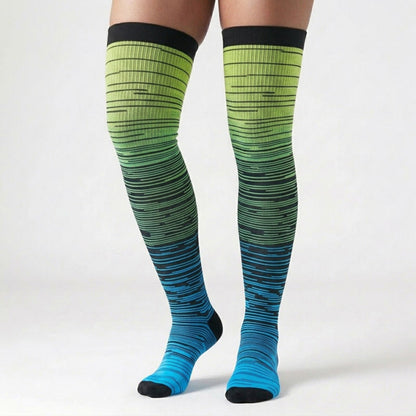 Chaussettes de compression hautes dégradées (3 paires) - image 1