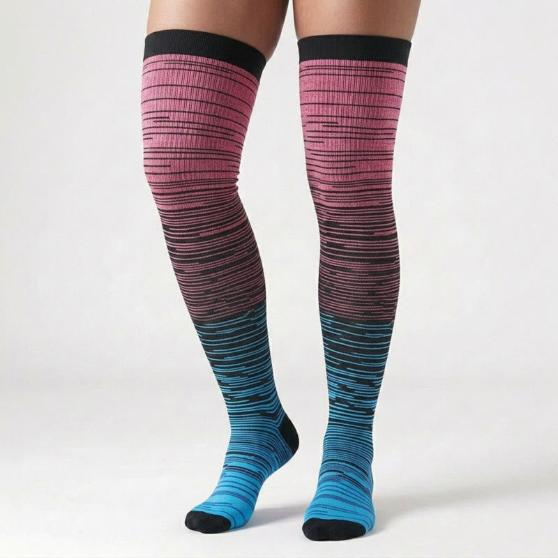 Chaussettes de compression hautes dégradées (3 paires) - image 3