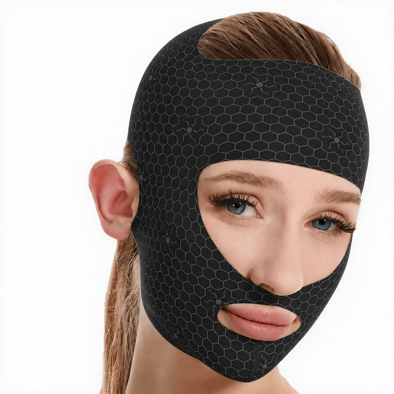 Masque facial sculptant en maille respirante - Noir - One Size - image 2