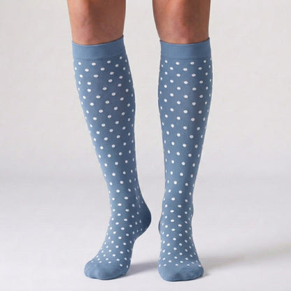 Chaussettes de compression à pois blancs (3 paires) - image 1