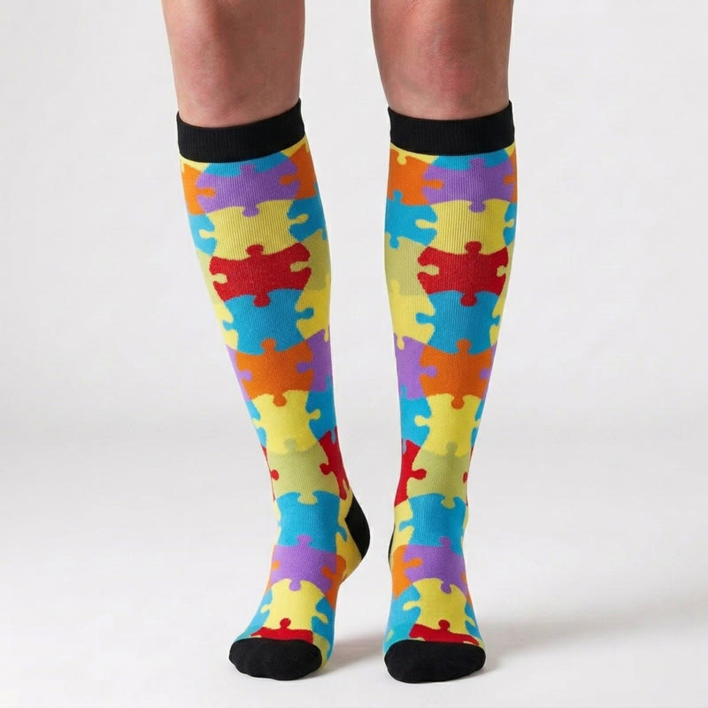 Chaussettes de compression colorées (4 paires) - image 1