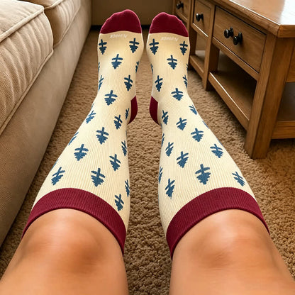 Chaussettes de compression à rayures roses grandes tailles - image 2
