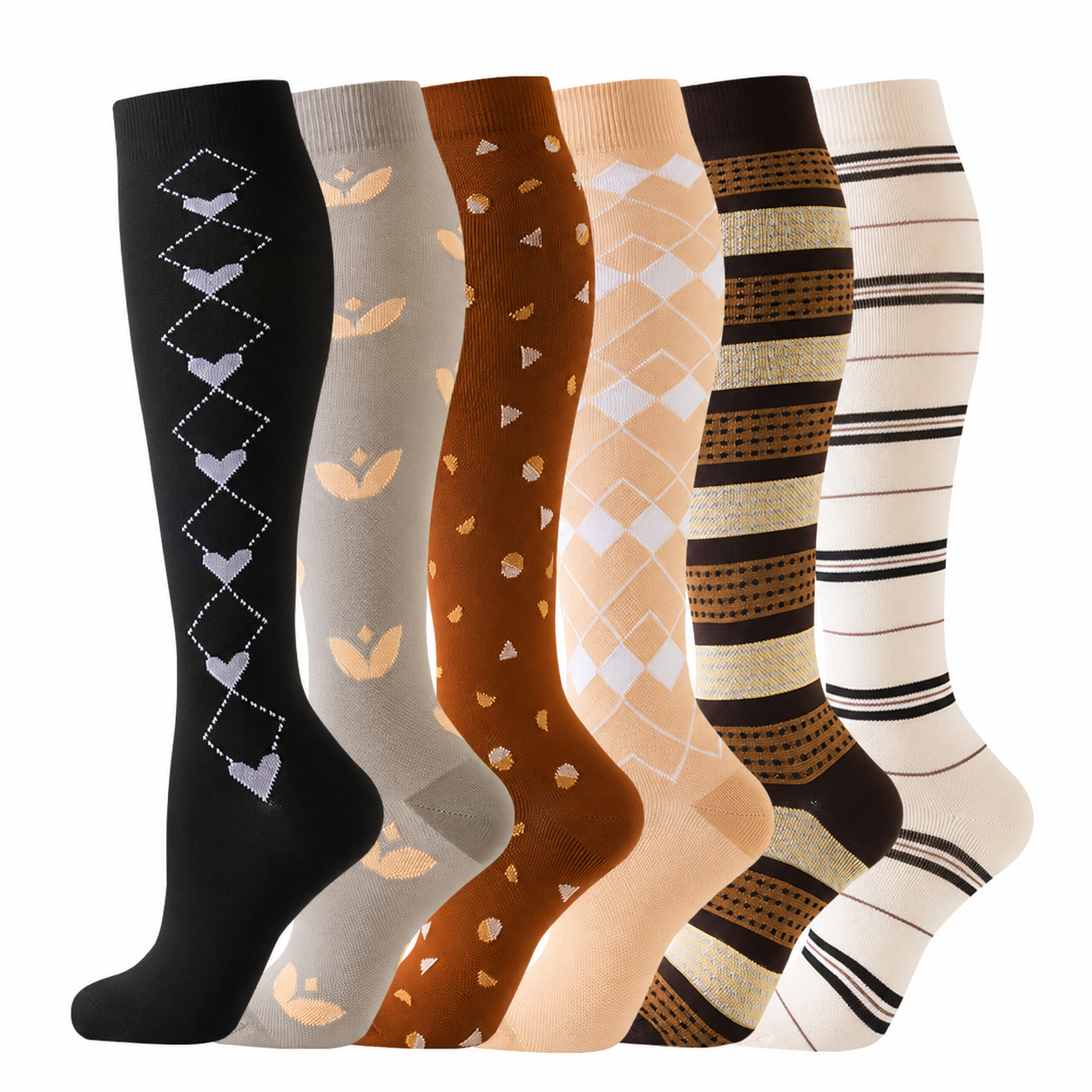 Chaussettes de compression Cocoa Hearts (6 paires) - image 1