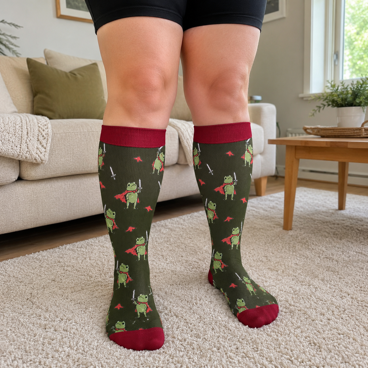 Chaussettes de compression Frog Garden en maille grande taille - image 1