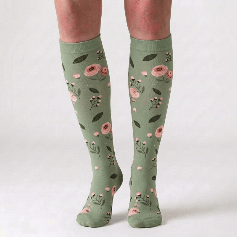 Chaussettes de compression hautes à imprimé marguerites Fuchsia (6 paires) - image 3
